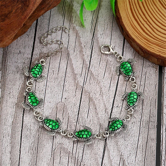 Bohemia Sea Turtle & Ocean Charm Bracelet – Adjustable Beach Jewelry for Women
